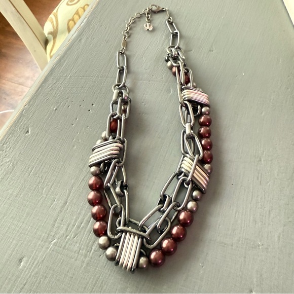 Sabika Beaded Chainlink Chunky Winter 2010 Necklace - Picture 3 of 11